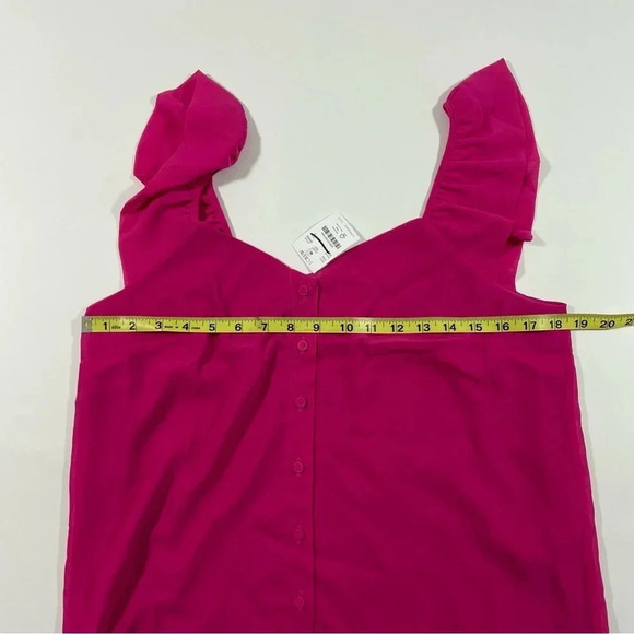 New J Crew Factory Button Tank Top Ruffle Sleeve - Picture 8 of 10
